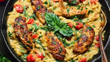 30-Minute One-Pan Creamy Chicken Orzo Ready to Serve