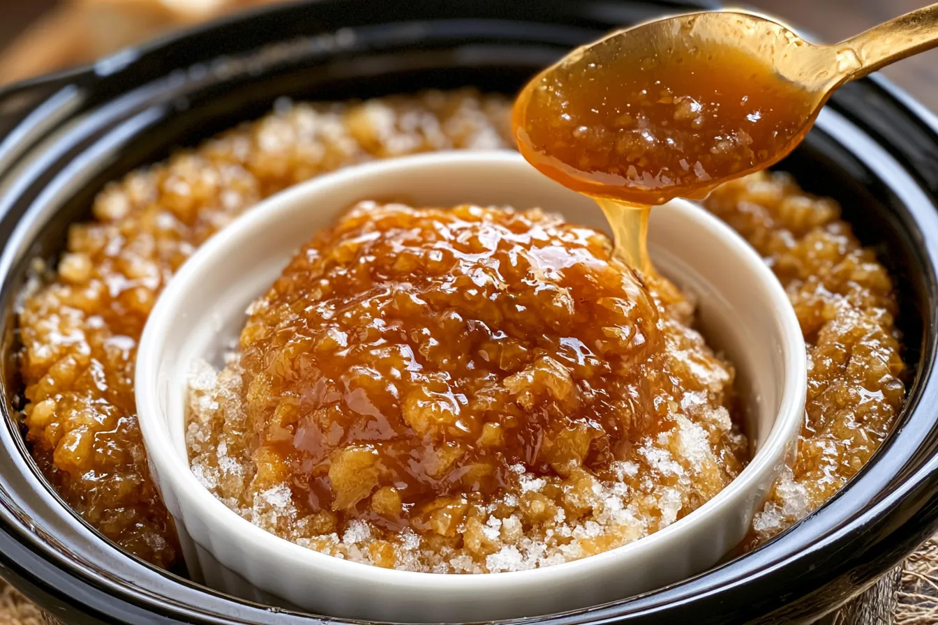 5-Ingredient Slow Cooker Caramel Dessert: A Sweet Delight! 3 5-Ingredient Slow Cooker Caramel Dessert Ready to Serve