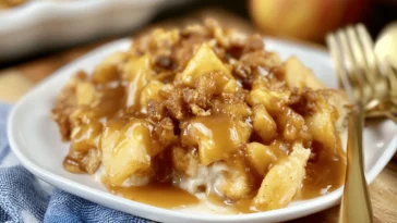 Air Fryer Apple Cobbler Ready to Serve