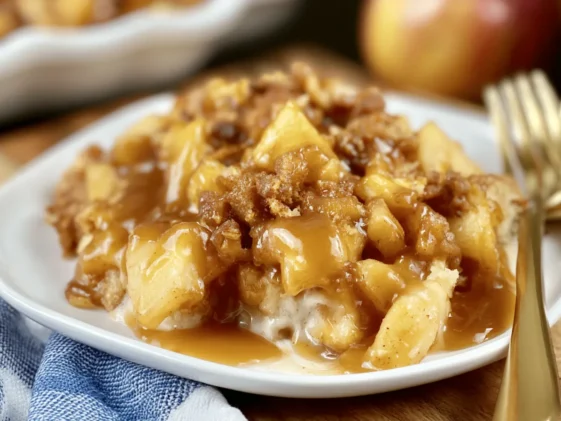 Air Fryer Apple Cobbler Ready to Serve