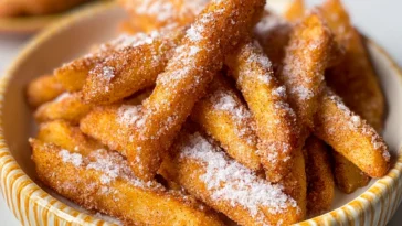 Delicious Air Fryer Apple Fries in a Bowl