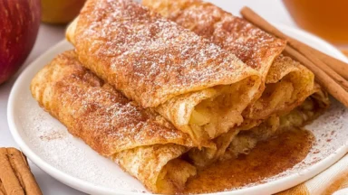 Crispy Air Fryer Apple Pie Taquitos Ready to Enjoy