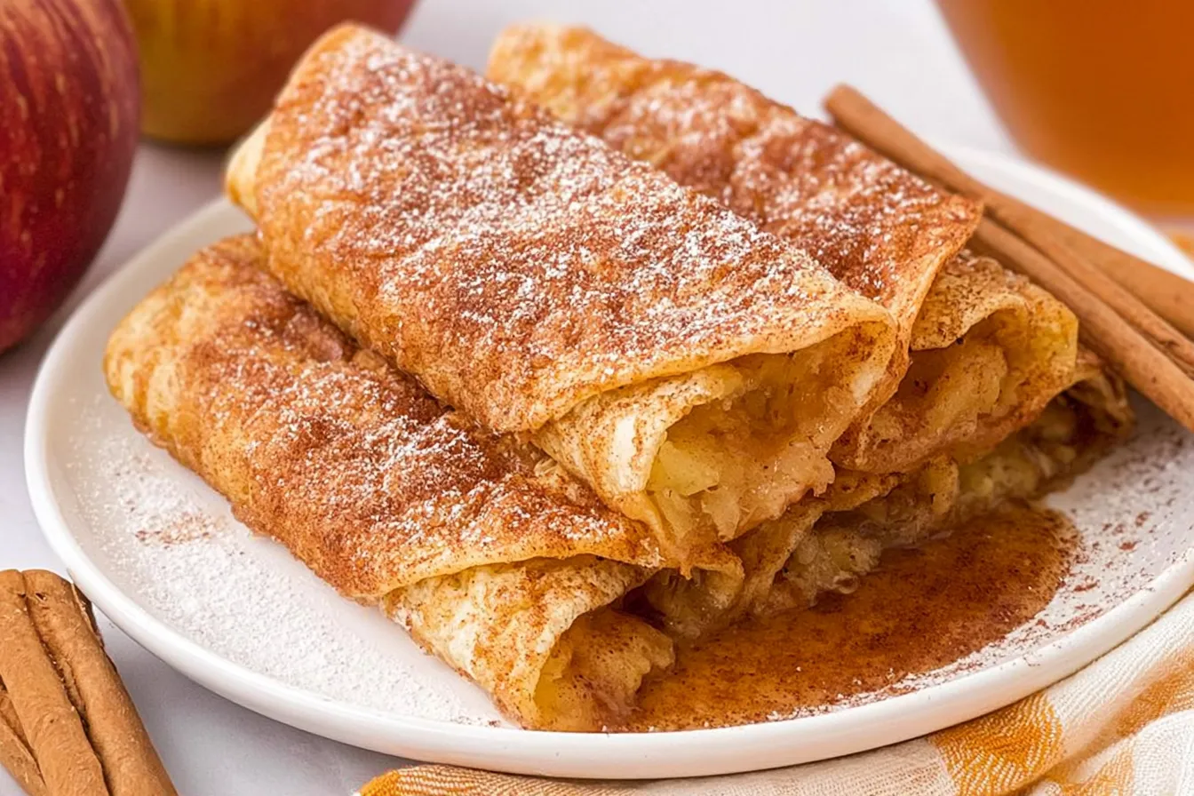 Air Fryer Apple Pie Taquitos: Deliciously Crispy Treat! 3 Crispy Air Fryer Apple Pie Taquitos Ready to Enjoy