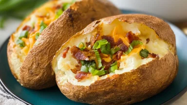 Air Fryer Baked Potato Ready to Serve