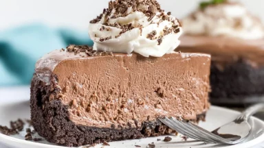 Air Fryer Triple Chocolate Cheesecake Slice