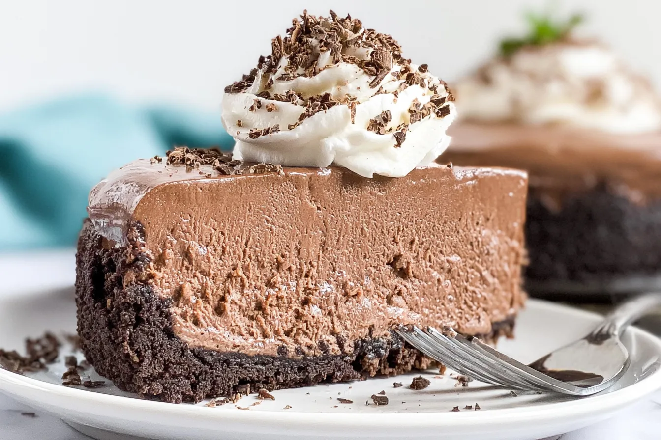 Air Fryer Triple Chocolate Cheesecake Slice