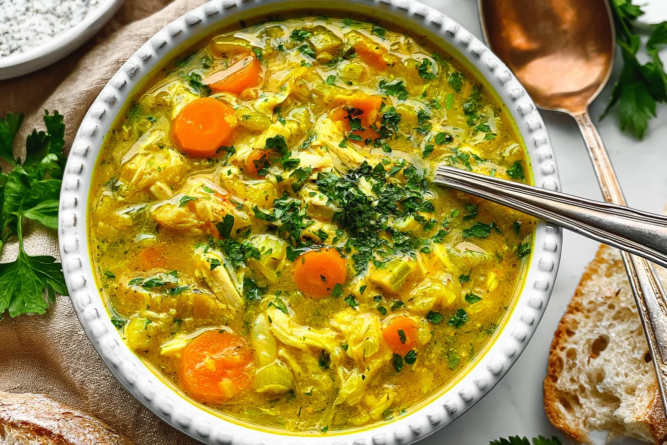 Anti Inflammatory Turmeric Chicken Soup - Healing Dish