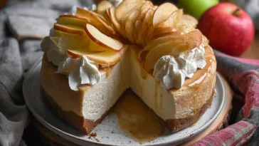 Apple Cider Cheesecake Slices on a Plate