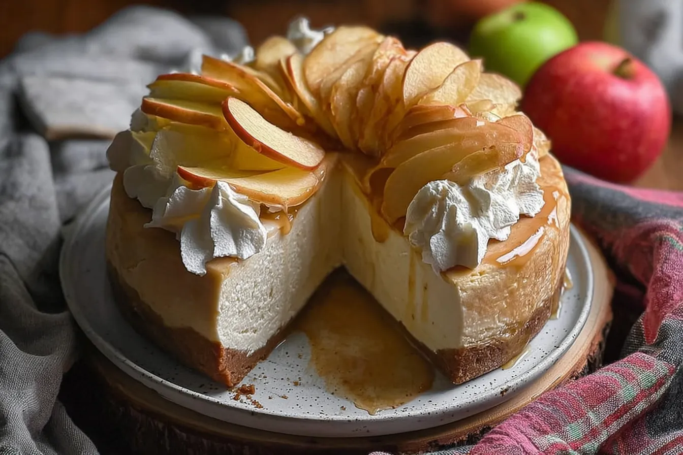 Apple Cider Cheesecake Slices on a Plate