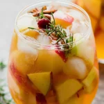 Apple Cider Sangria with Prosecco in a Glass