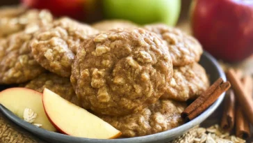 Apple Cinnamon Oatmeal Cookies on a Plate