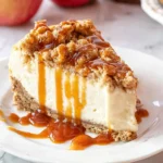 Apple Crisp Cheesecake: An Irresistible Dessert Delight 15 Delicious Apple Crisp Cheesecake Slice on a Plate