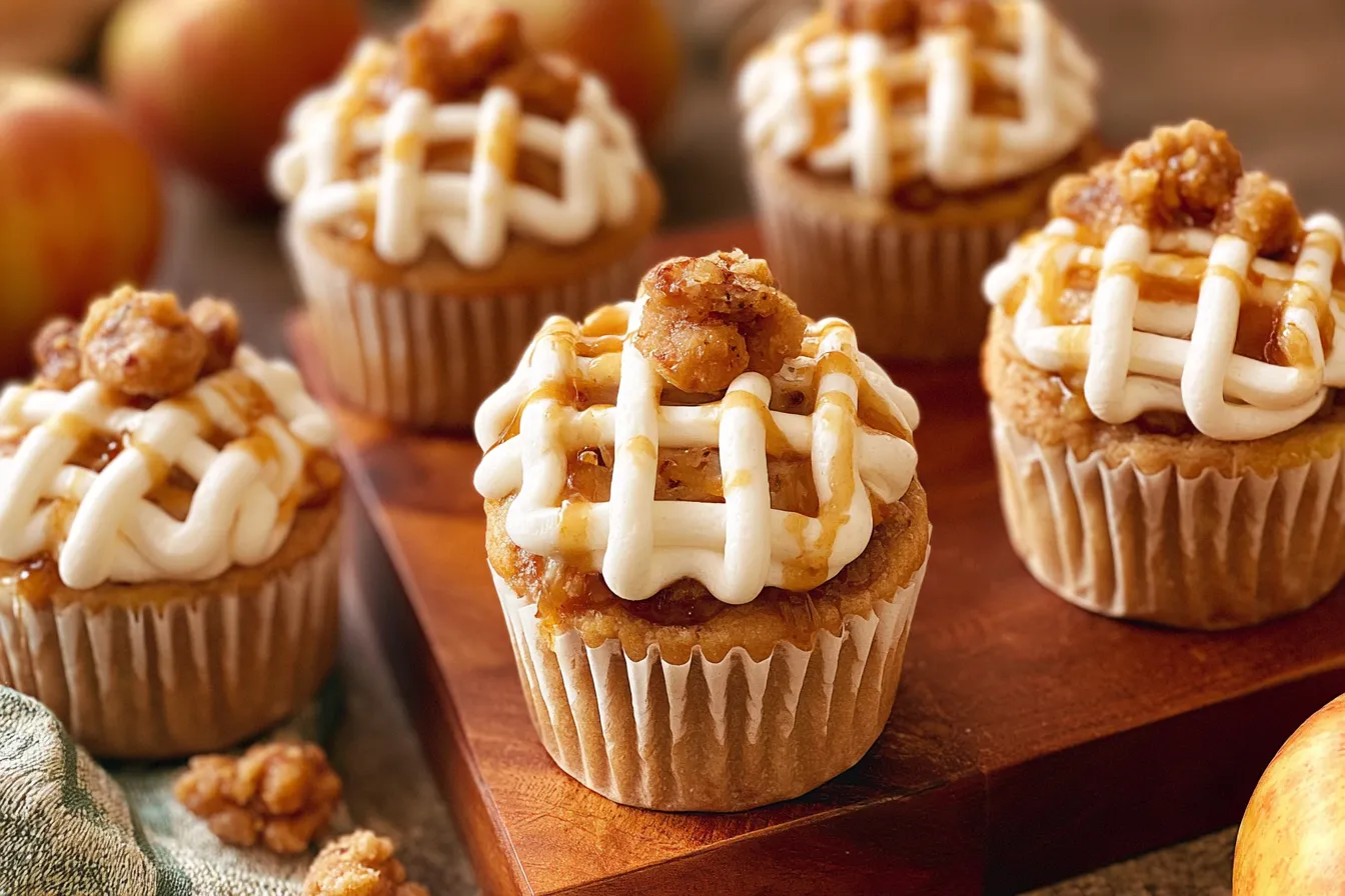 Apple Pie Cupcakes: A Delightful Twist on a Classic Treat 3 Delicious Apple Pie Cupcakes Ready to Be Enjoyed