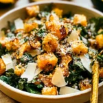 Autumn Caesar Salad with Roasted Delicata Squash Croutons