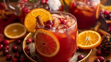 Autumn Punch in a Festive Glass