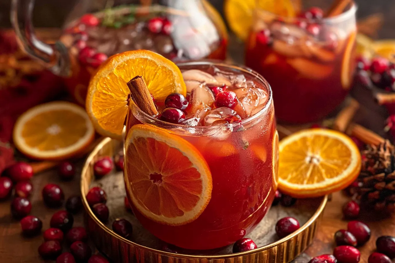 Autumn Punch in a Festive Glass