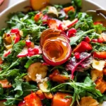 Autumn Salad with Maple Vinaigrette on a Rustic Table