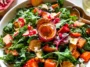 Autumn Salad with Maple Vinaigrette on a Rustic Table