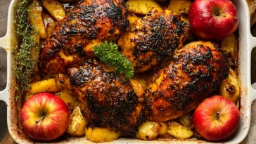 Savory Baked Apple Honey Dijon Chicken Breasts