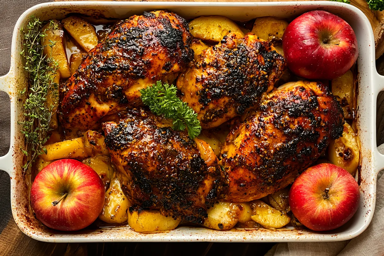 Savory Baked Apple Honey Dijon Chicken Breasts