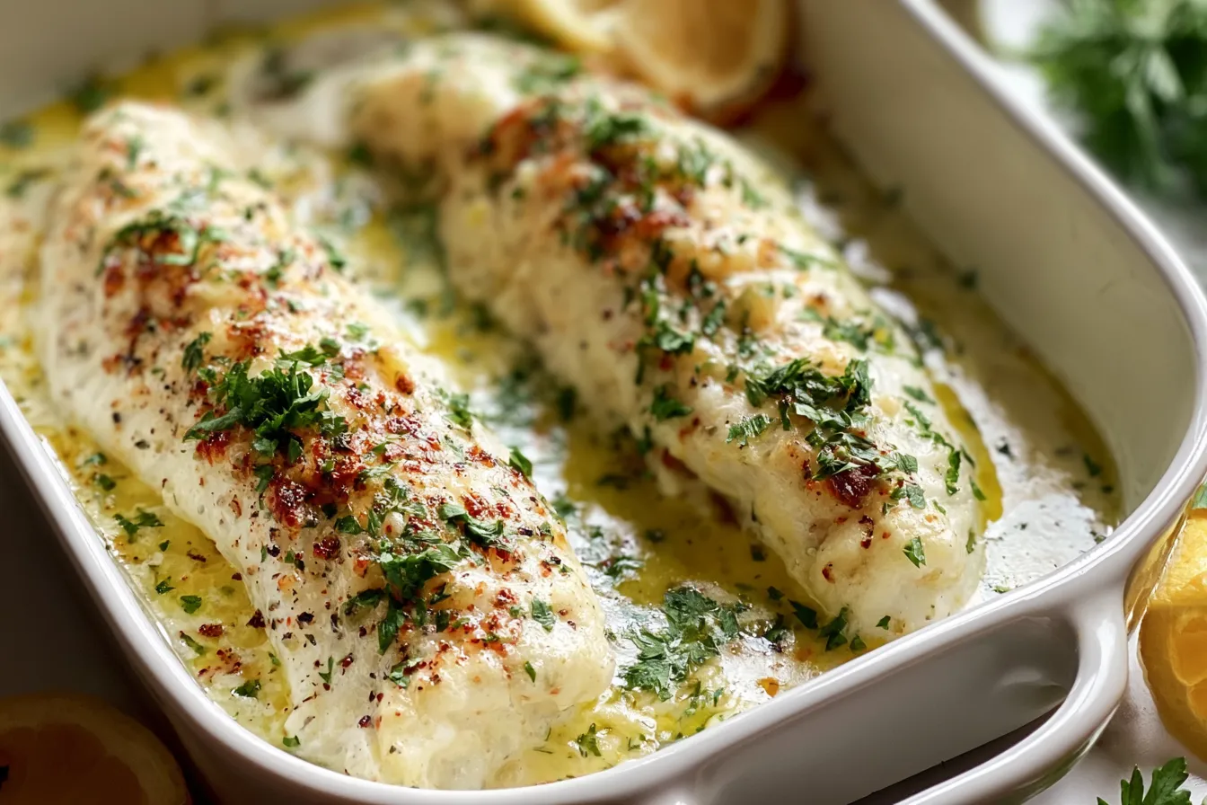 Baked Fish with Lemon Cream Sauce: A Delicious Delight 