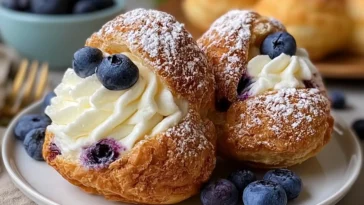 Blueberry Cheesecake Puff Bombs Freshly Baked