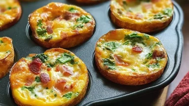 Colorful Breakfast Egg Muffins Fresh Out of the Oven