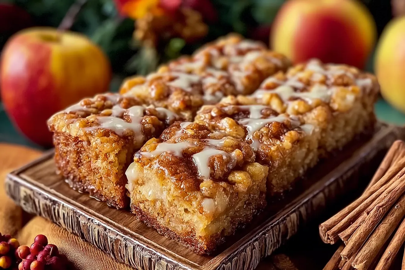 Brown Butter Apple Blondies Recipe Easy Cozy Fall Dessert 3 Delicious Brown Butter Apple Blondies with Cinnamon Glaze