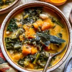 Butternut Squash, Kale and White Bean Soup in a Bowl