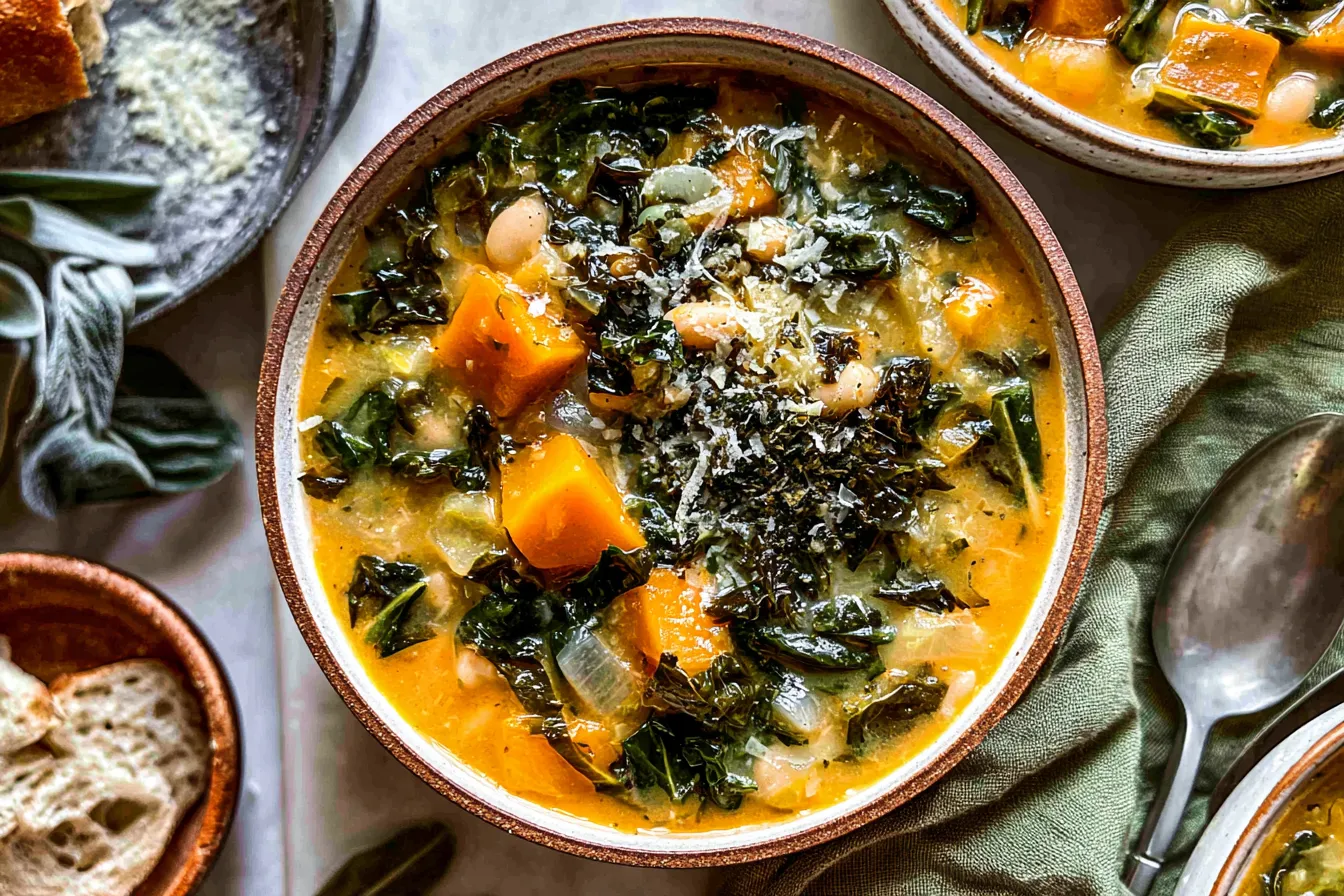 Butternut Squash, Kale and White Bean Soup 