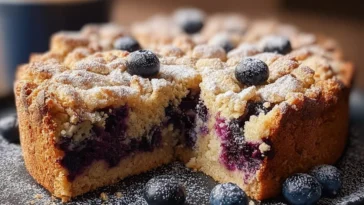 Buttery Huckleberry Coffee Cake Freshly Baked