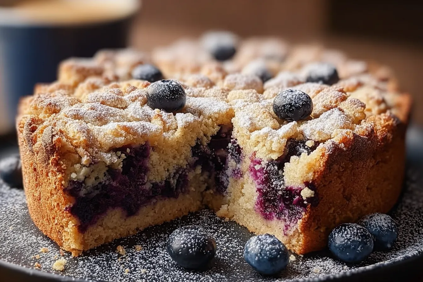 Buttery Huckleberry Coffee Cake Freshly Baked