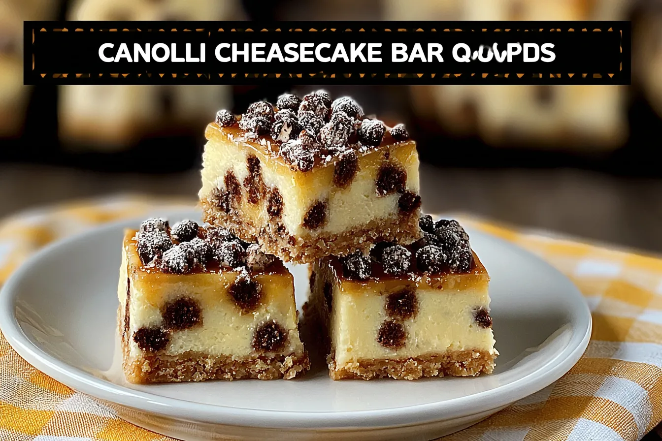 Delicious Cannoli Cheesecake Bar Squares Ready to Serve