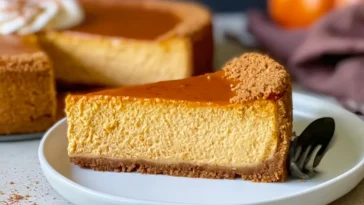 Decadent Cheesecake Factory Pumpkin Cheesecake Slice