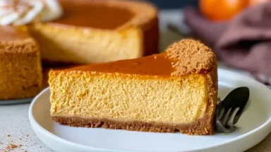 Decadent Cheesecake Factory Pumpkin Cheesecake Slice