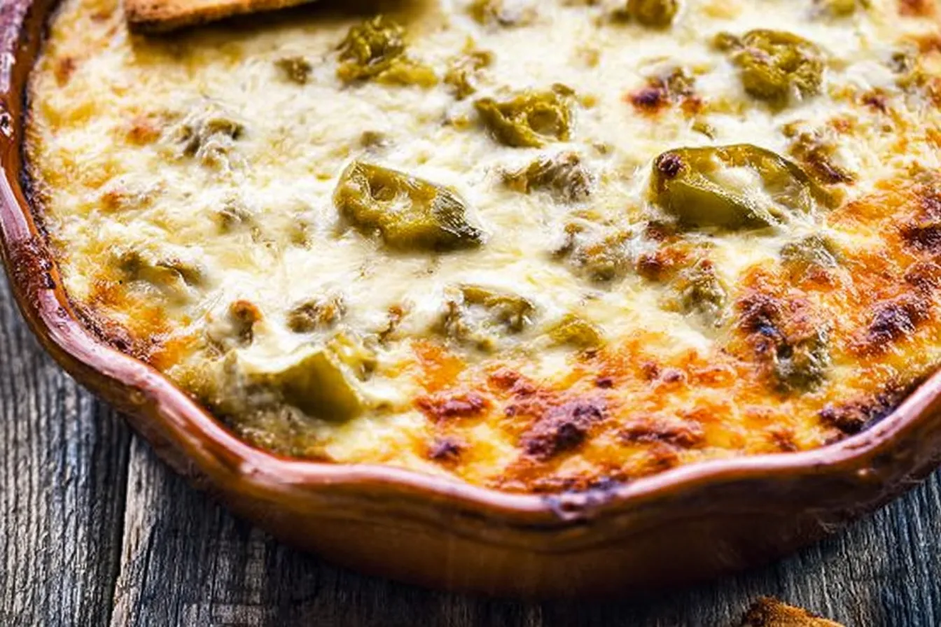 Cheesy Hatch Green Chile Dip Served in a Bowl