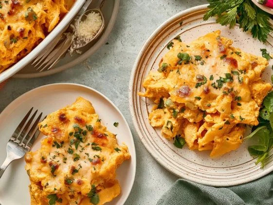 Cheesy Pumpkin Ricotta Pasta Bake Fresh Out of the Oven