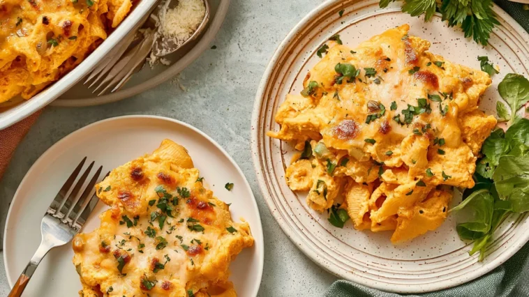 Cheesy Pumpkin Ricotta Pasta Bake Fresh Out of the Oven