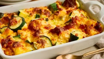 Cheesy Zucchini Casserole Freshly Baked