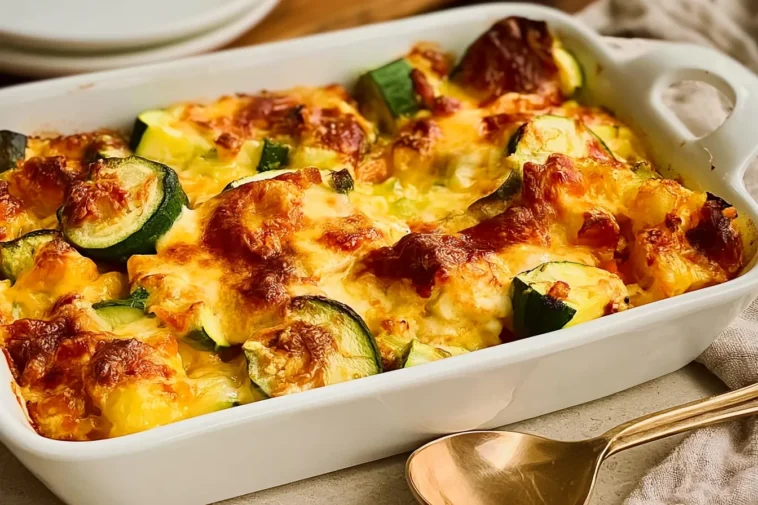 Cheesy Zucchini Casserole Freshly Baked