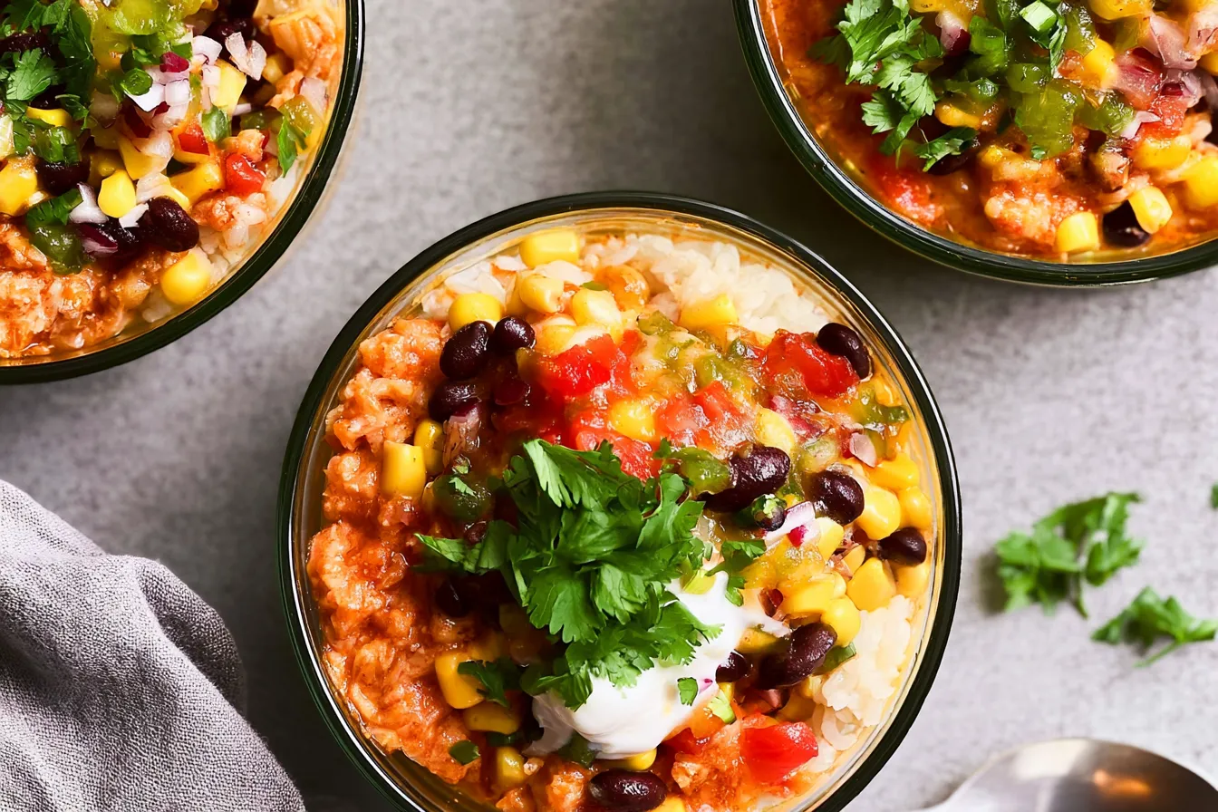 Chicken Enchilada Meal Prep Bowls: Quick & Delicious! 4 Chicken Enchilada Meal Prep Bowls