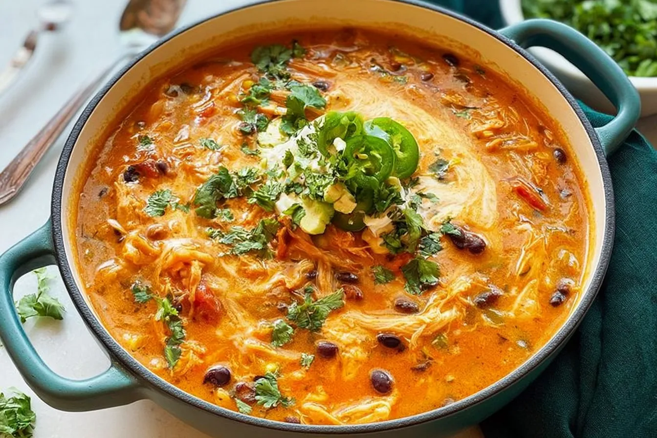 Delicious Chicken Enchilada Soup in a Bowl