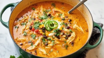 Delicious Chicken Enchilada Soup in a Bowl