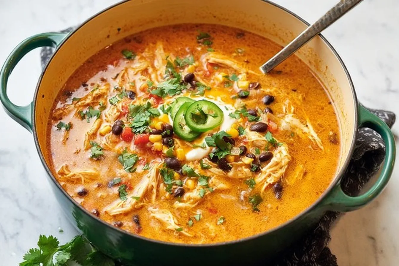 Delicious Chicken Enchilada Soup in a Bowl