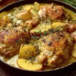 Chicken Normandy or French Apple Cider Chicken Plated
