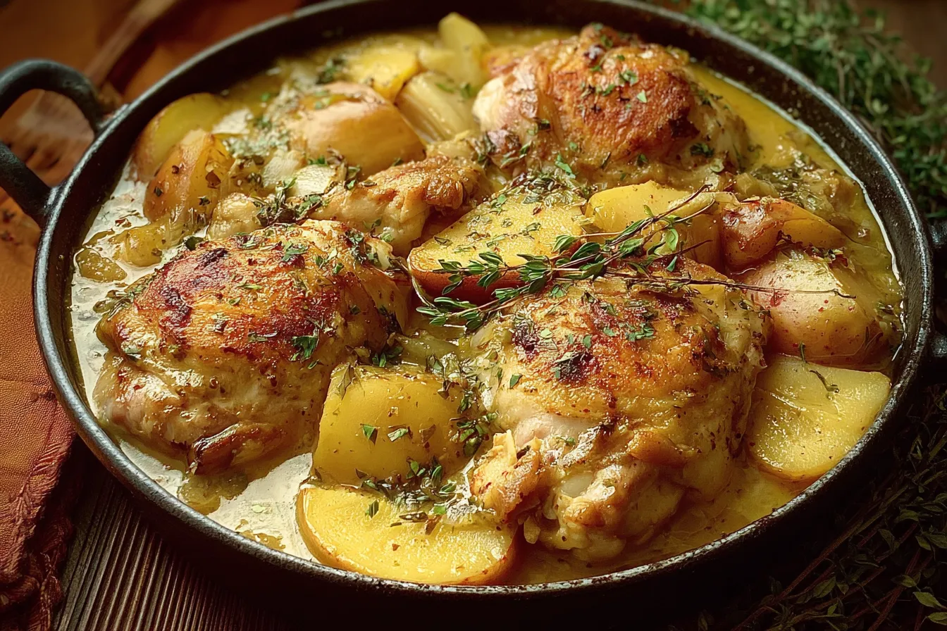 Chicken Normandy or French Apple Cider Chicken: Delightful Dish! 3 Chicken Normandy or French Apple Cider Chicken Plated