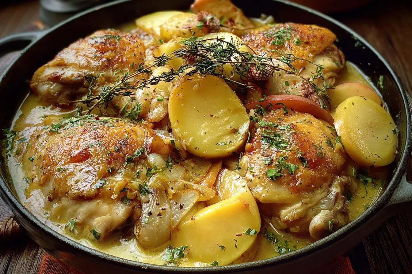 Chicken Normandy or French Apple Cider Chicken 