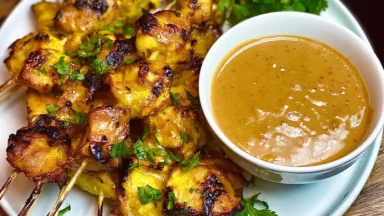 Delicious Chicken Satay with Creamy Peanut Sauce