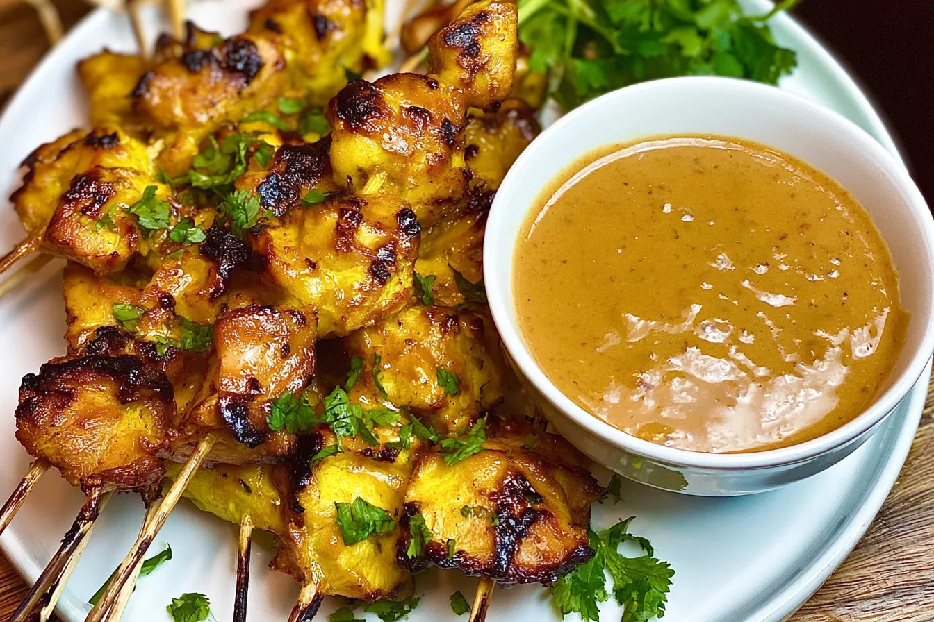 Delicious Chicken Satay with Creamy Peanut Sauce