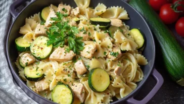Delicious Chicken Zucchini Pasta Plate